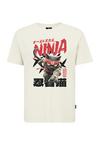 OLDSKULL Asian Ninja Cat Graphic Printshirt Herren - Off White