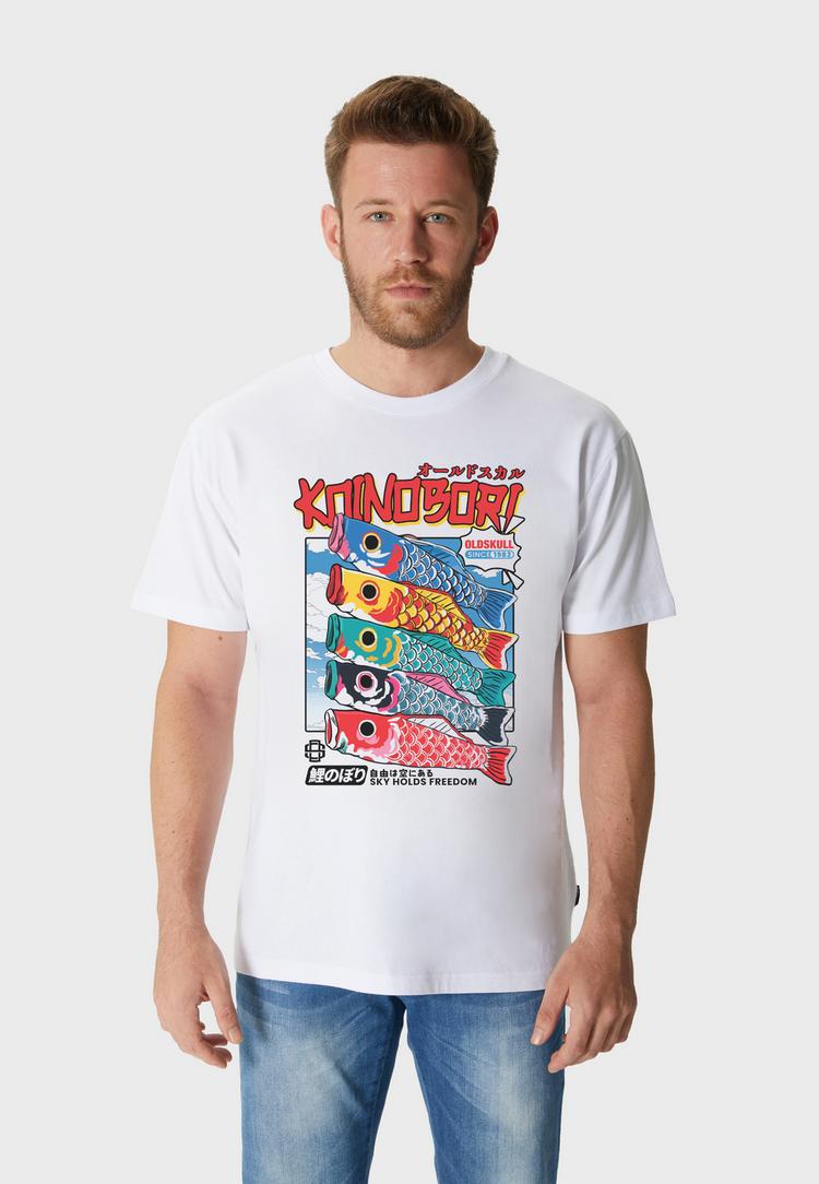 OLDSKULL OLDSKULL Asian Japanese Koinobori Design Printshirt Herren - White - 0 | SportScheck