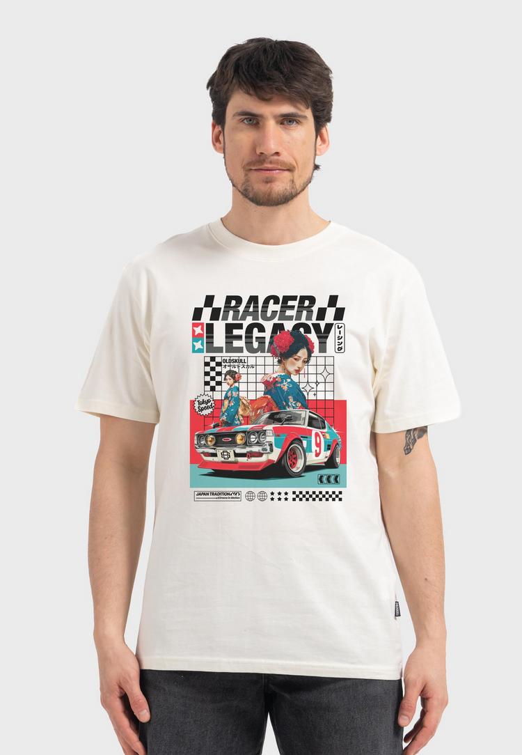 OLDSKULL OLDSKULL Asian Kimono Racing Club Graphic Printshirt Herren - Off White - 1 | SportScheck
