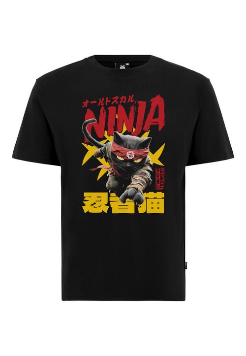 OLDSKULL Asian Ninja Cat Graphic Printshirt Herren