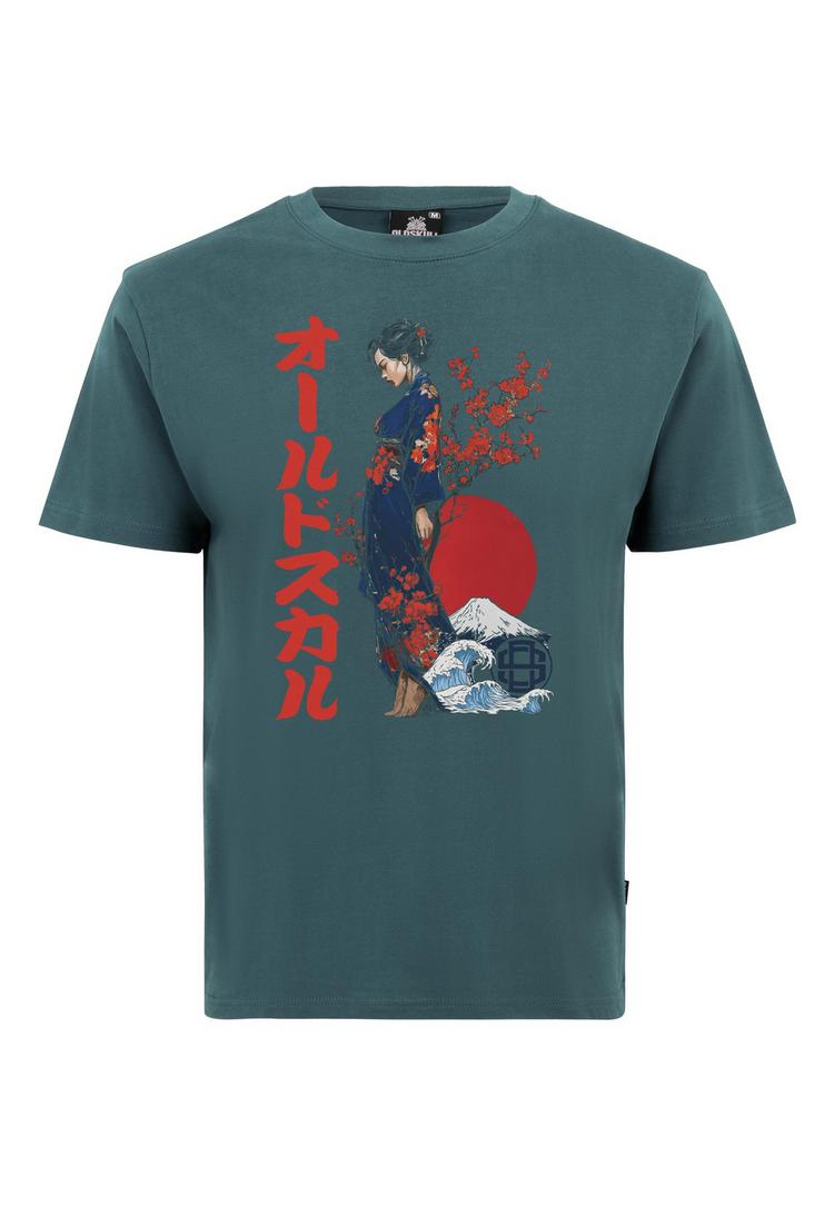 OLDSKULL OLDSKULL Asian Fuji Wave Graphic Printshirt Herren - Dark Green - 0 | SportScheck