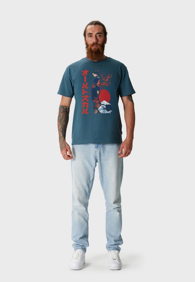 OLDSKULL OLDSKULL Asian Fuji Wave Graphic Printshirt Herren - Dark Green - 0 | SportScheck