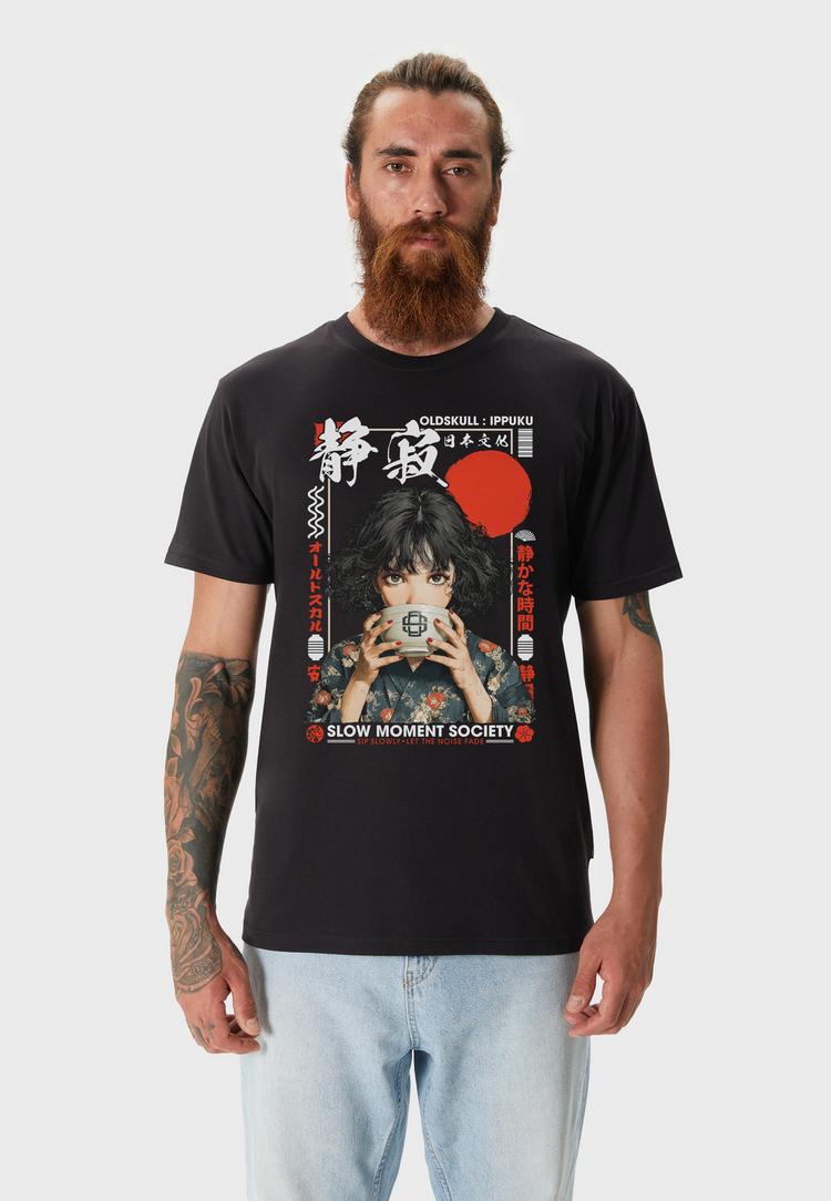 OLDSKULL OLDSKULL Asian Tea Time Kimono Graphic Printshirt Herren - Black - 0 | SportScheck