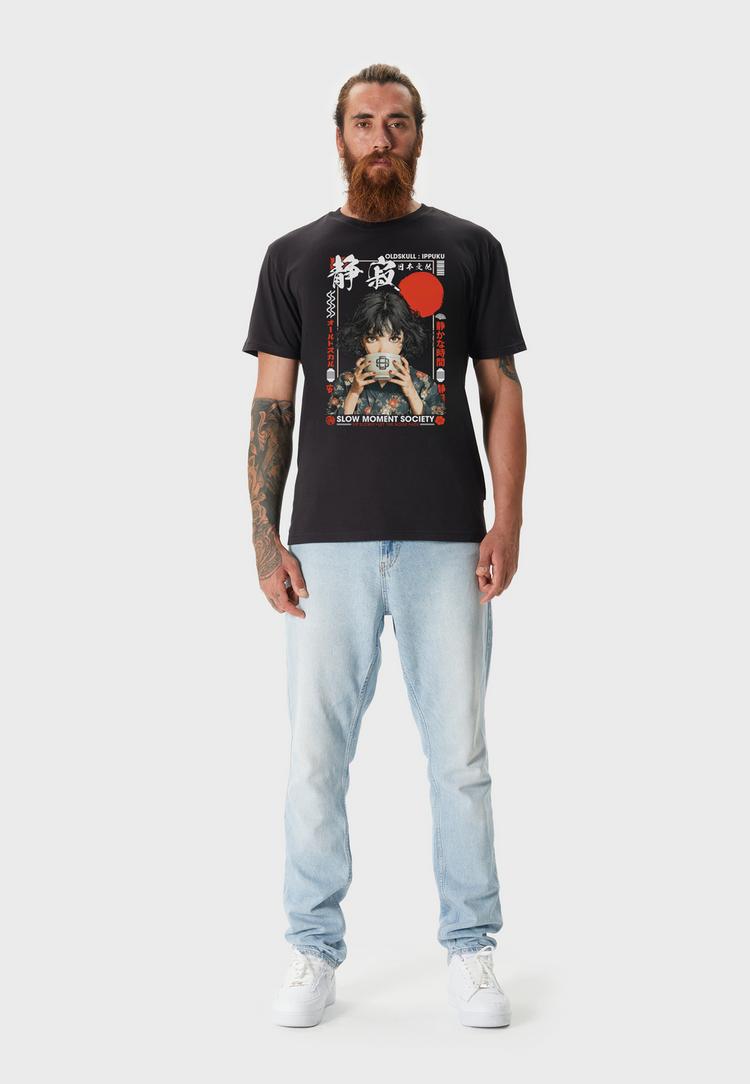 OLDSKULL OLDSKULL Asian Tea Time Kimono Graphic Printshirt Herren - Black - 1 | SportScheck