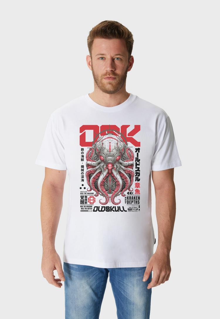 OLDSKULL OLDSKULL Asian Cyber Octopus Graphic Printshirt Herren - White - 1 | SportScheck