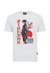 OLDSKULL Asian Fuji Wave Graphic Printshirt Herren - White