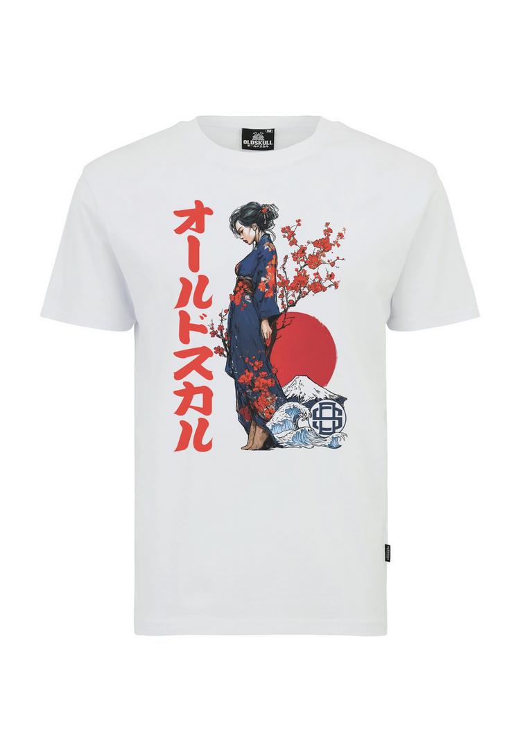 OLDSKULL OLDSKULL Asian Fuji Wave Graphic Printshirt Herren - White - 0 | SportScheck