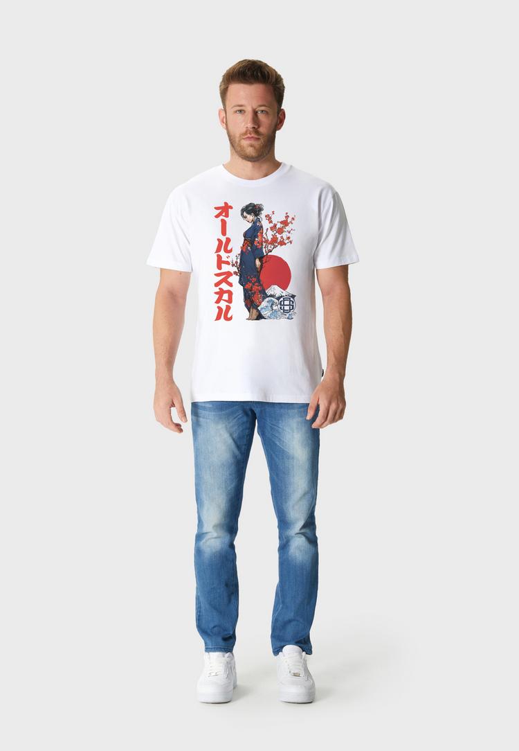 OLDSKULL OLDSKULL Asian Fuji Wave Graphic Printshirt Herren - White - 0 | SportScheck