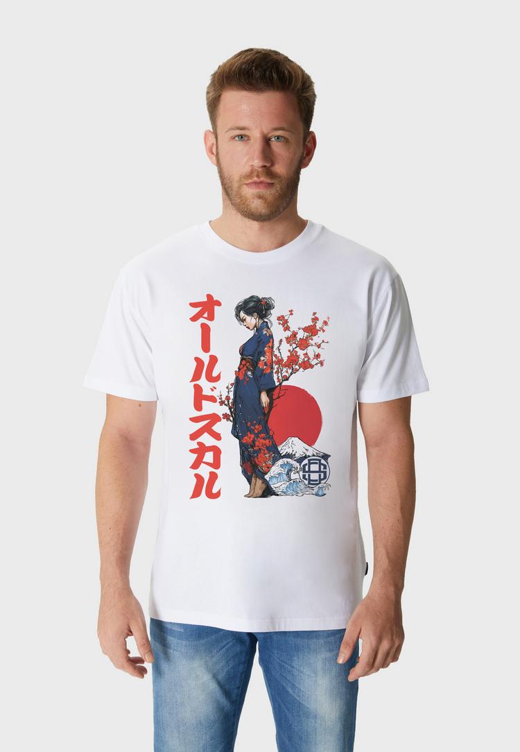 OLDSKULL OLDSKULL Asian Fuji Wave Graphic Printshirt Herren - White - 1 | SportScheck