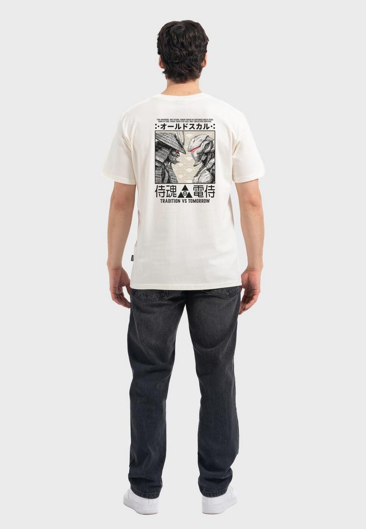 OLDSKULL OLDSKULL Asian Samurai Robot Fusion Graphic Printshirt Herren - Off White - 0 | SportScheck