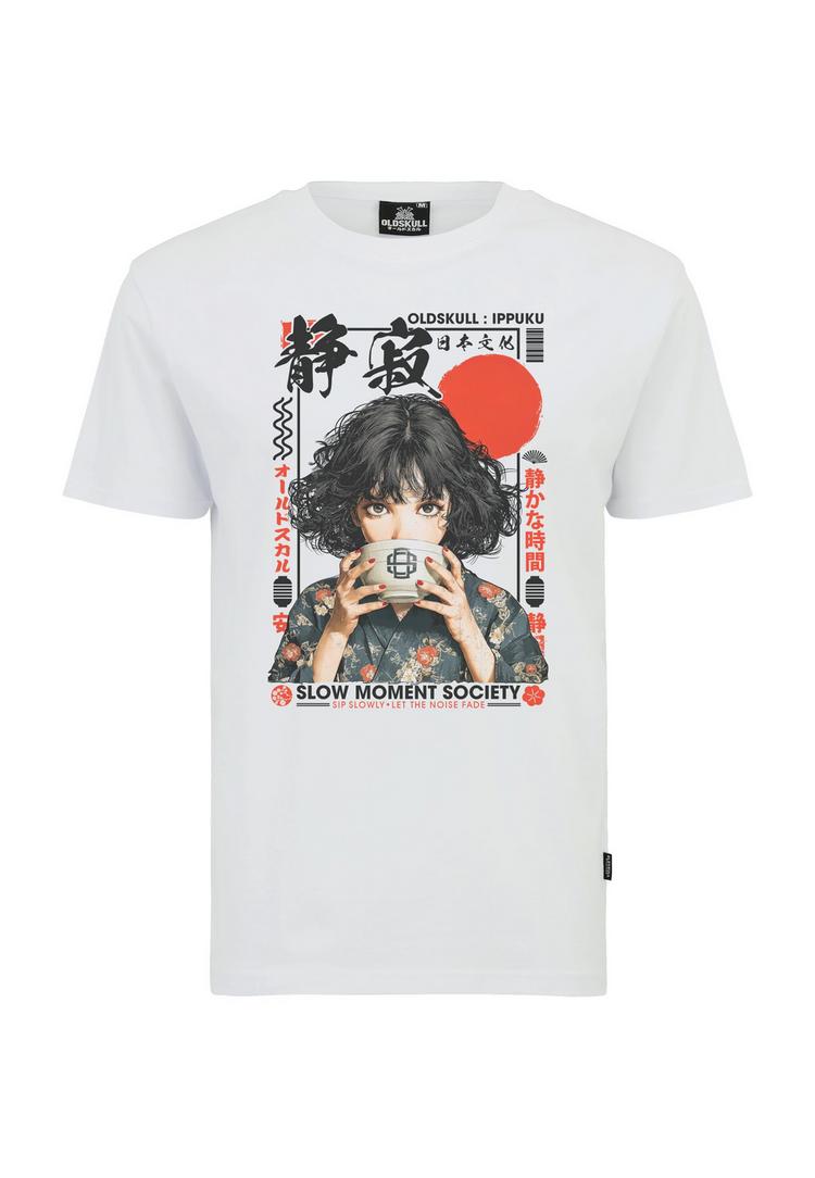 OLDSKULL OLDSKULL Asian Tea Time Kimono Graphic Printshirt Herren - White - 0 | SportScheck
