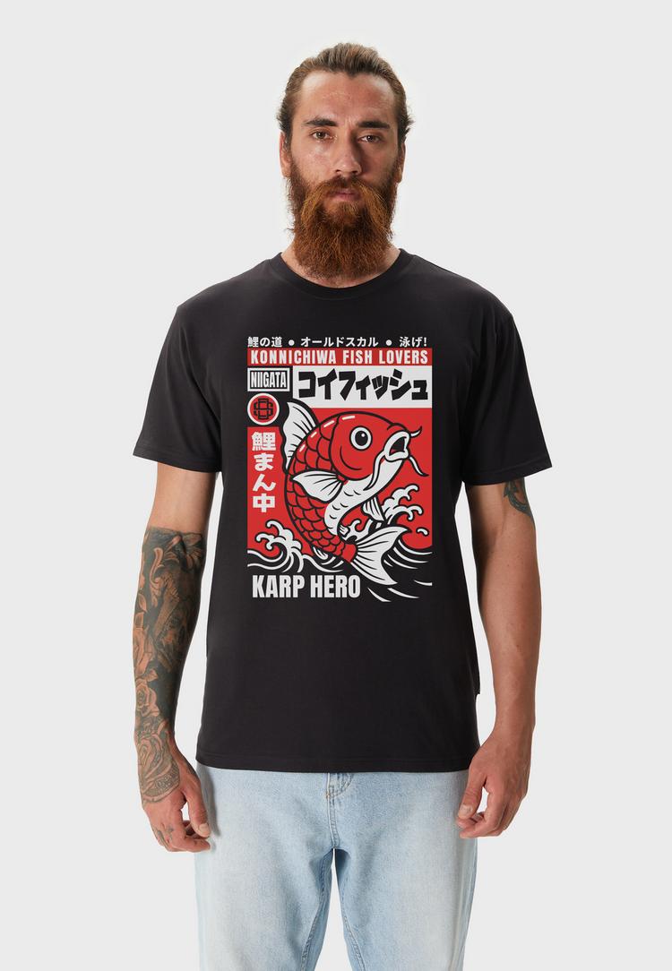 OLDSKULL OLDSKULL Asian Koi Karp Lover Graphic Printshirt Herren - Black - 1 | SportScheck