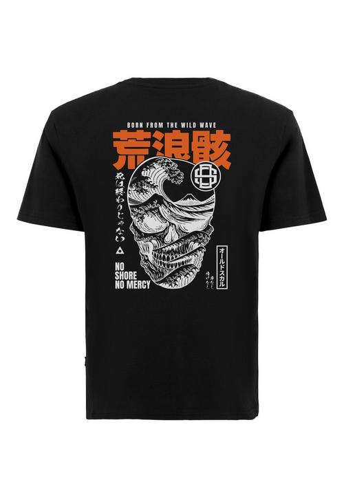 OLDSKULL Asian Big WaveSkull Graphic Printshirt Herren