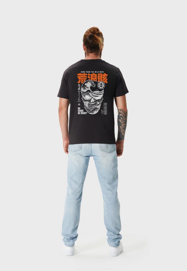 OLDSKULL OLDSKULL Asian Big WaveSkull Graphic Printshirt Herren - Black - 1 | SportScheck