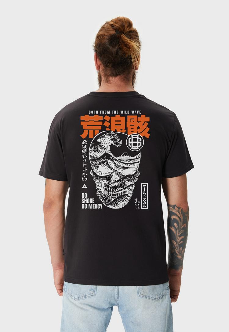 OLDSKULL OLDSKULL Asian Big WaveSkull Graphic Printshirt Herren - Black - 2 | SportScheck