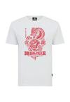 OLDSKULL Asian Dragon Tiger Clash Graphic Printshirt Herren - White