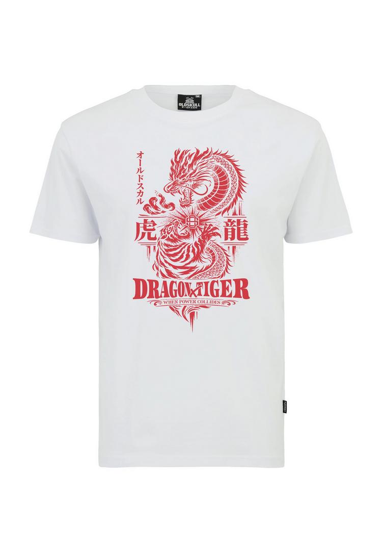 OLDSKULL OLDSKULL Asian Dragon Tiger Clash Graphic Printshirt Herren - White - 0 | SportScheck
