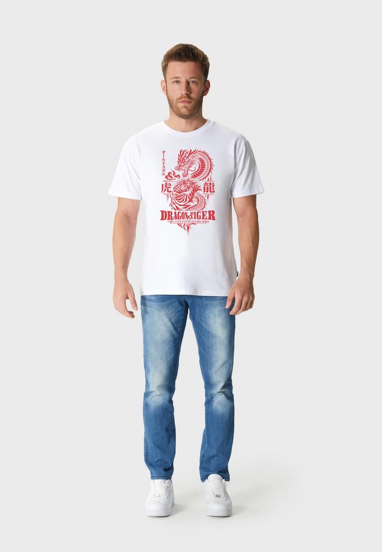 OLDSKULL OLDSKULL Asian Dragon Tiger Clash Graphic Printshirt Herren - White - 0 | SportScheck