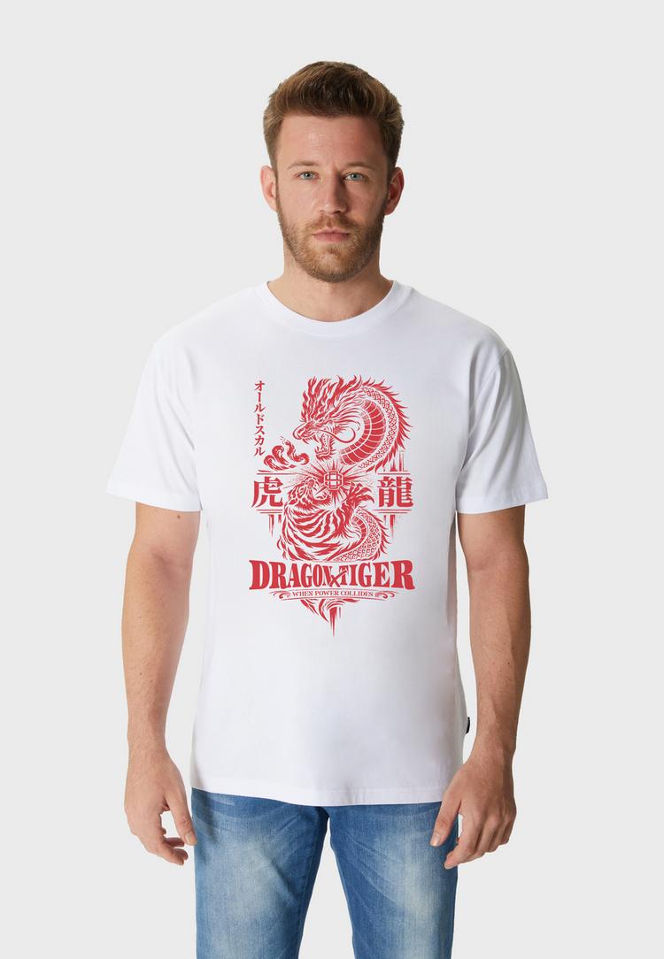 OLDSKULL OLDSKULL Asian Dragon Tiger Clash Graphic Printshirt Herren - White - 1 | SportScheck