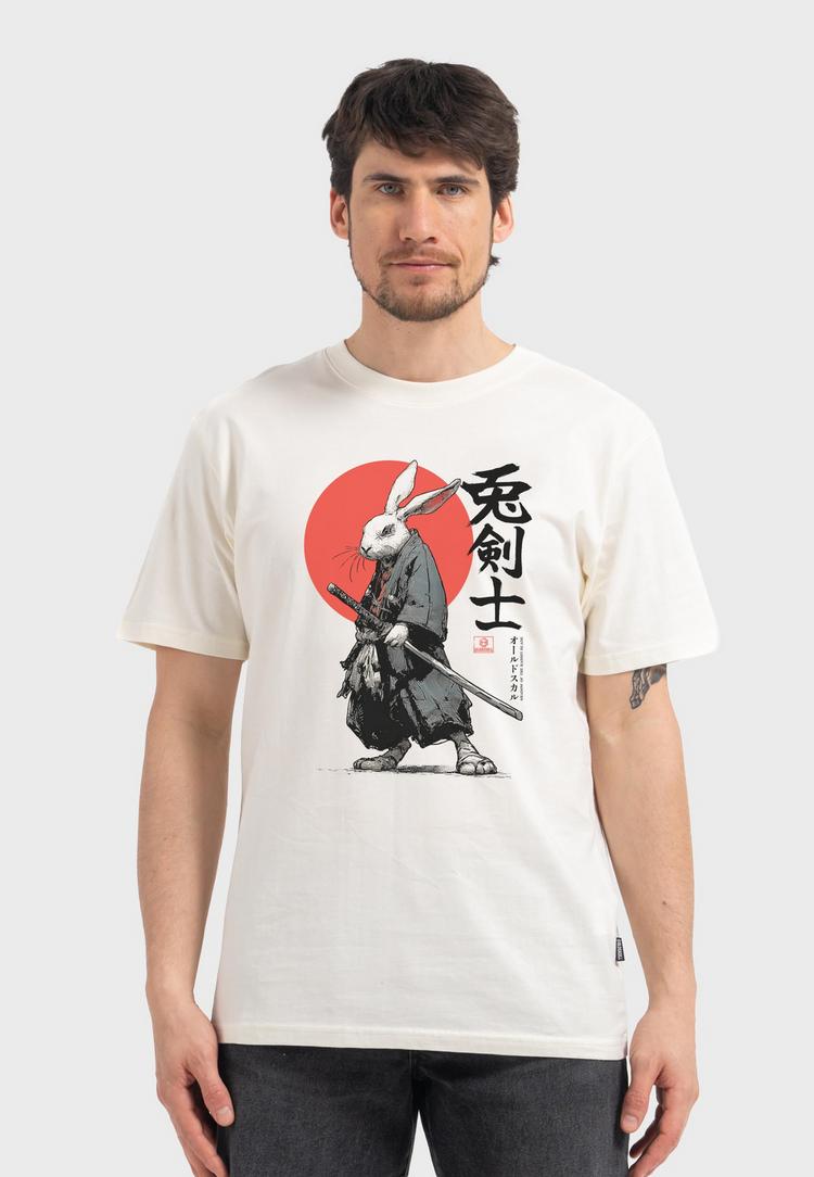 OLDSKULL OLDSKULL Asian Samurai Rabbit Graphic Printshirt Herren - Off White - 0 | SportScheck
