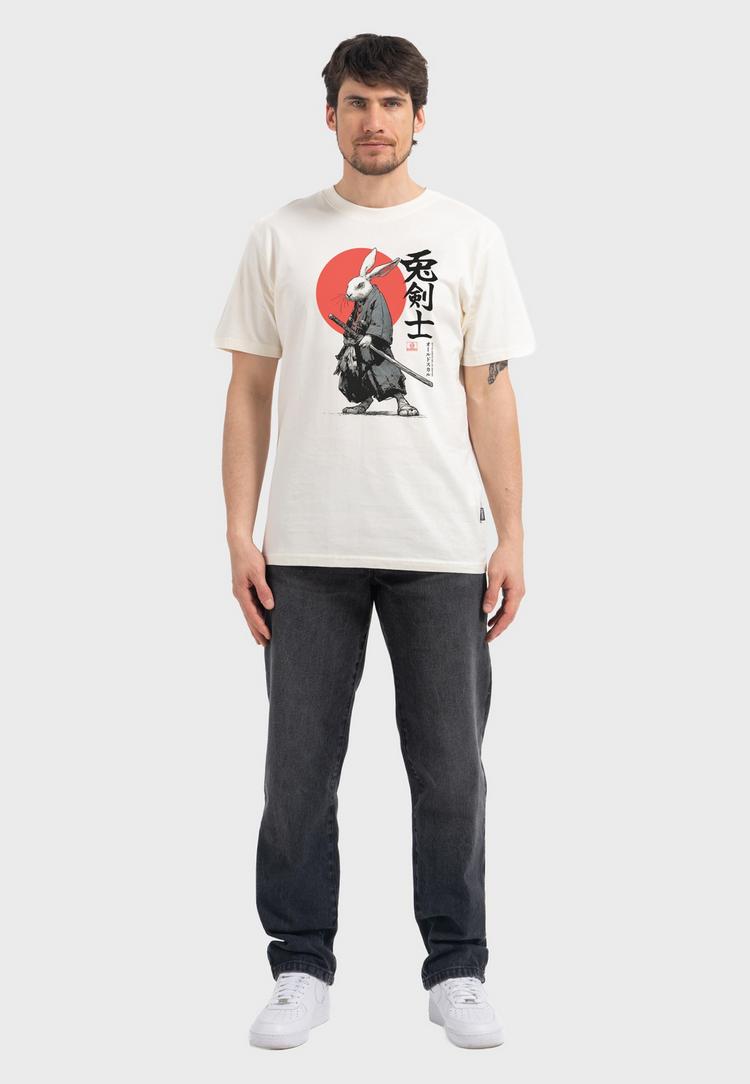 OLDSKULL OLDSKULL Asian Samurai Rabbit Graphic Printshirt Herren - Off White - 1 | SportScheck
