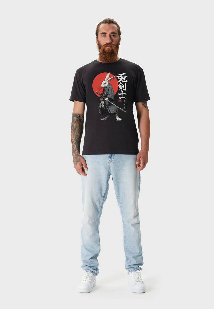 OLDSKULL OLDSKULL Asian Samurai Rabbit Graphic Printshirt Herren - Black - 0 | SportScheck