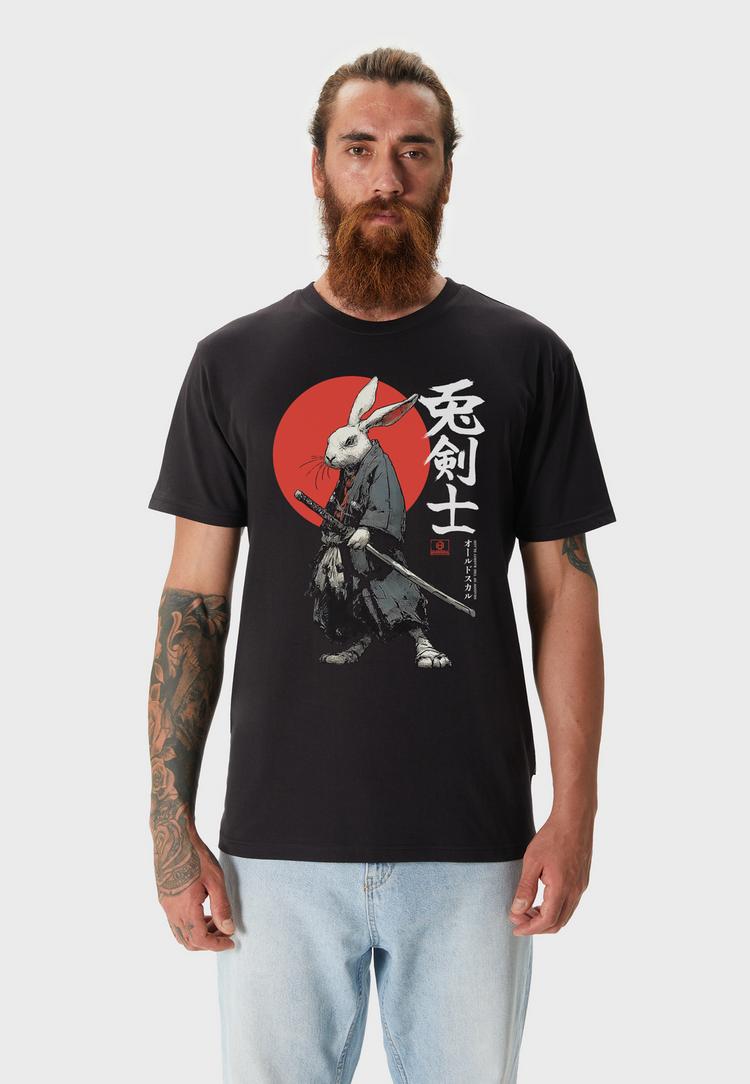 OLDSKULL OLDSKULL Asian Samurai Rabbit Graphic Printshirt Herren - Black - 1 | SportScheck