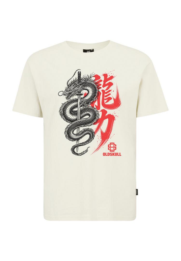 OLDSKULL OLDSKULL Asian Dragon Kanji Graphic Printshirt Herren - Off White - 0 | SportScheck
