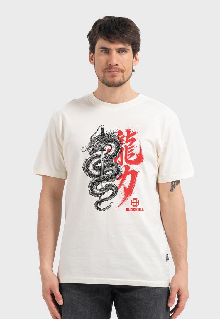 OLDSKULL OLDSKULL Asian Dragon Kanji Graphic Printshirt Herren - Off White - 0 | SportScheck