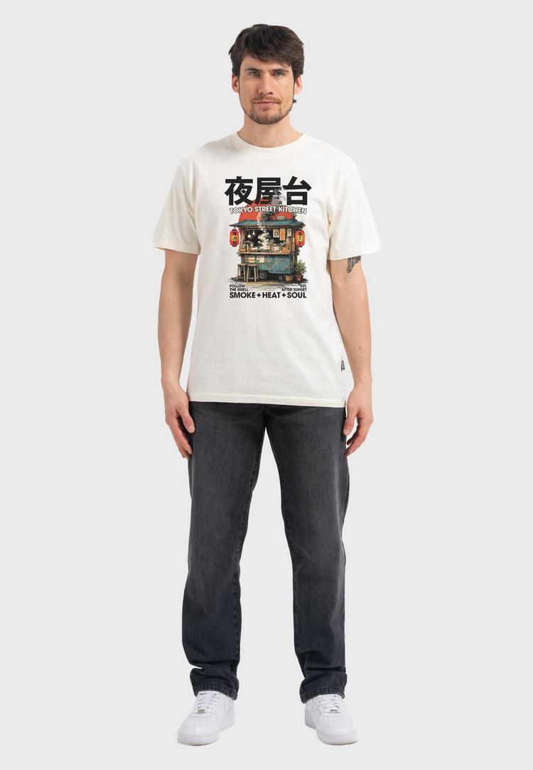 OLDSKULL OLDSKULL Asian Tokyo Street Food Graphic Printshirt Herren - Off White - 0 | SportScheck
