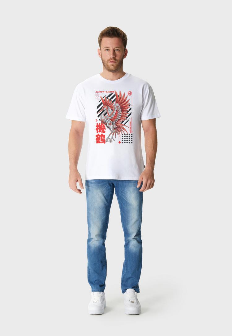 OLDSKULL OLDSKULL Asian Neon Cyber Crane Graphic Printshirt Herren - White - 0 | SportScheck