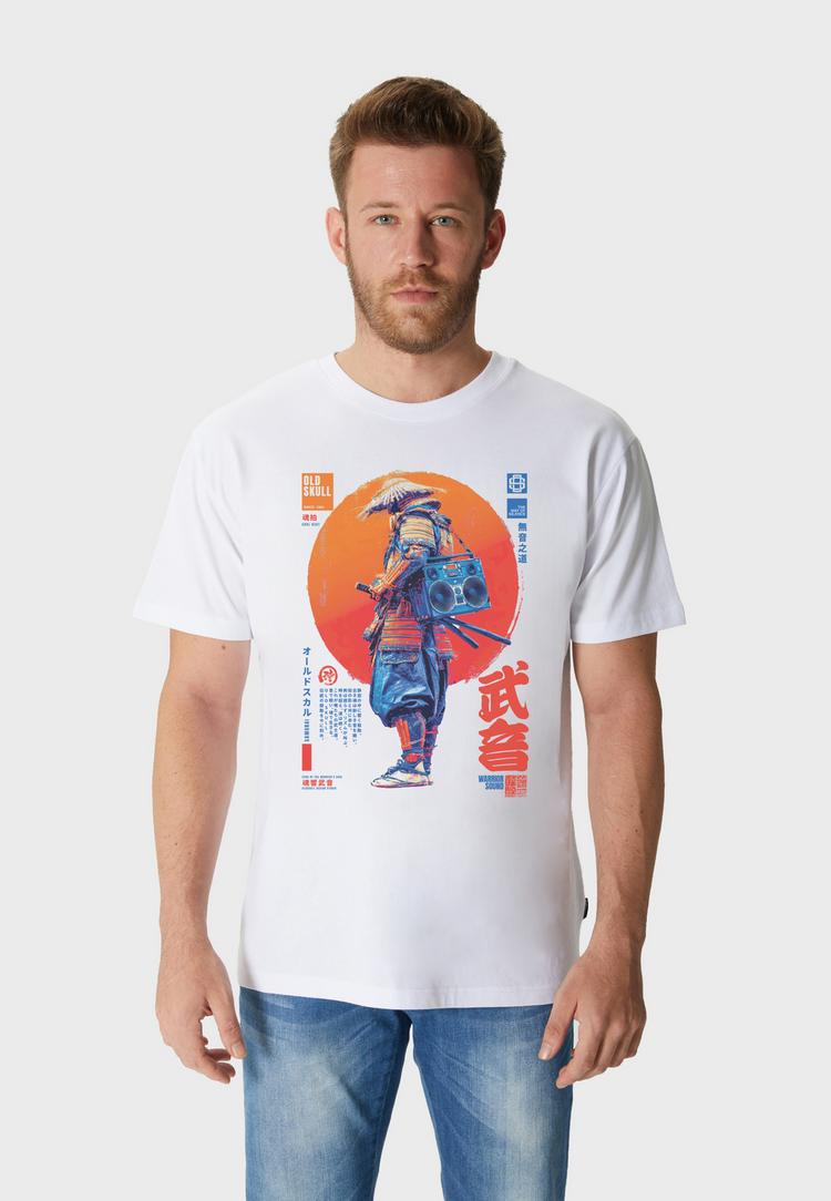 OLDSKULL OLDSKULL Asian Boombox Samurai Graphic Printshirt Herren - White - 1 | SportScheck