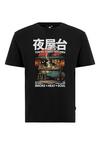 OLDSKULL Asian Tokyo Street Food Graphic Printshirt Herren - Black