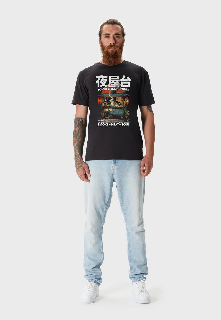 OLDSKULL OLDSKULL Asian Tokyo Street Food Graphic Printshirt Herren - Black - 0 | SportScheck