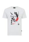 OLDSKULL Asian Oni Fusion Design Printshirt Herren - White