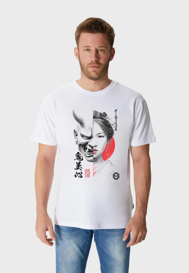 OLDSKULL OLDSKULL Asian Oni Fusion Design Printshirt Herren - White - 0 | SportScheck