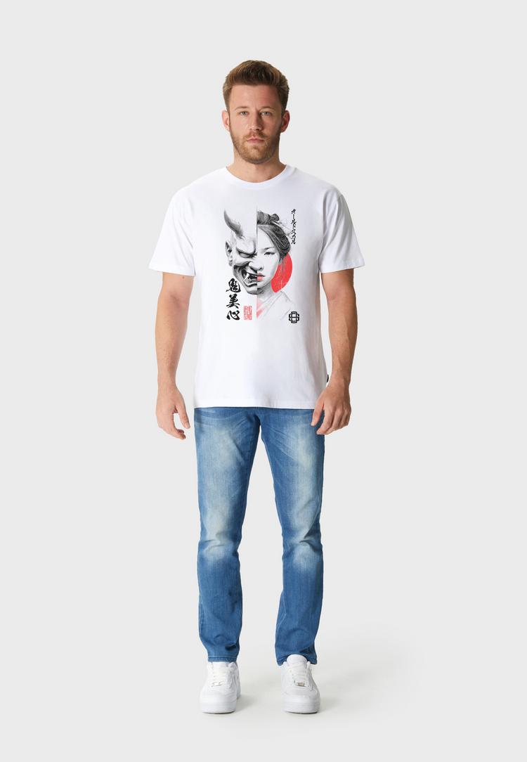 OLDSKULL OLDSKULL Asian Oni Fusion Design Printshirt Herren - White - 1 | SportScheck