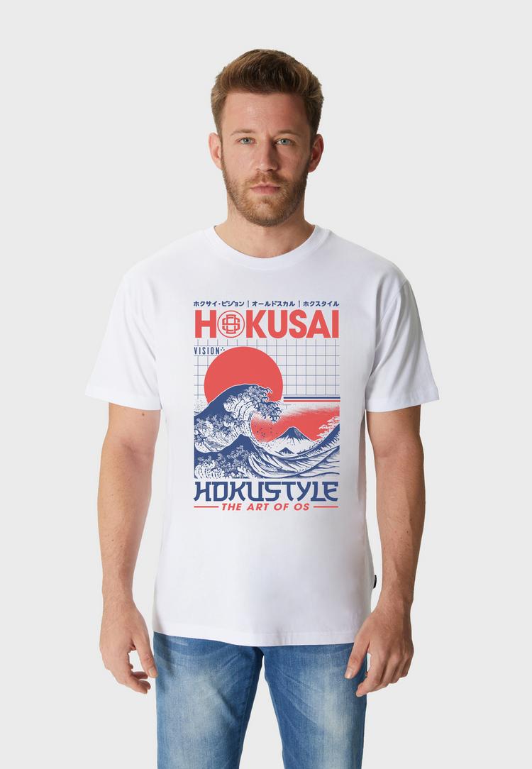 OLDSKULL OLDSKULL Asian Big Wave Fuji Graphic Printshirt Herren - White - 1 | SportScheck