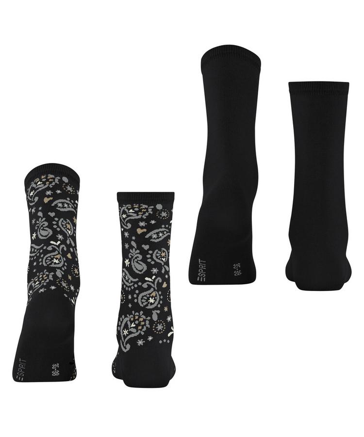 ESPRIT ESPRIT Soft Paisley 2P Socken Damen - black (3000) - 0 | SportScheck