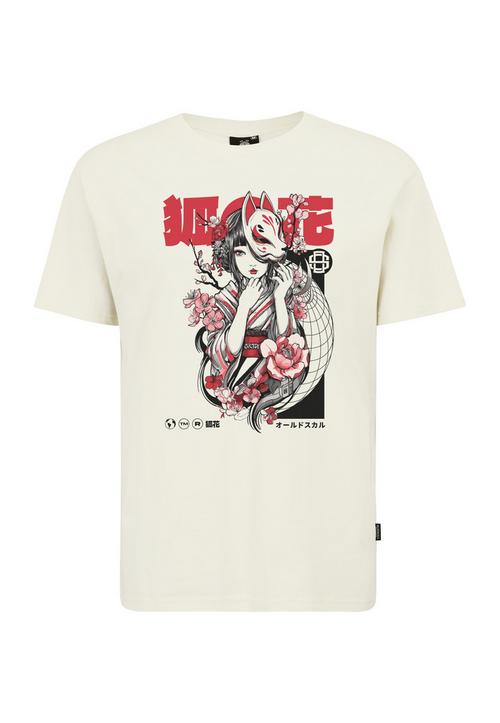 OLDSKULL Asian Kitsune Shadow Graphic Printshirt Herren