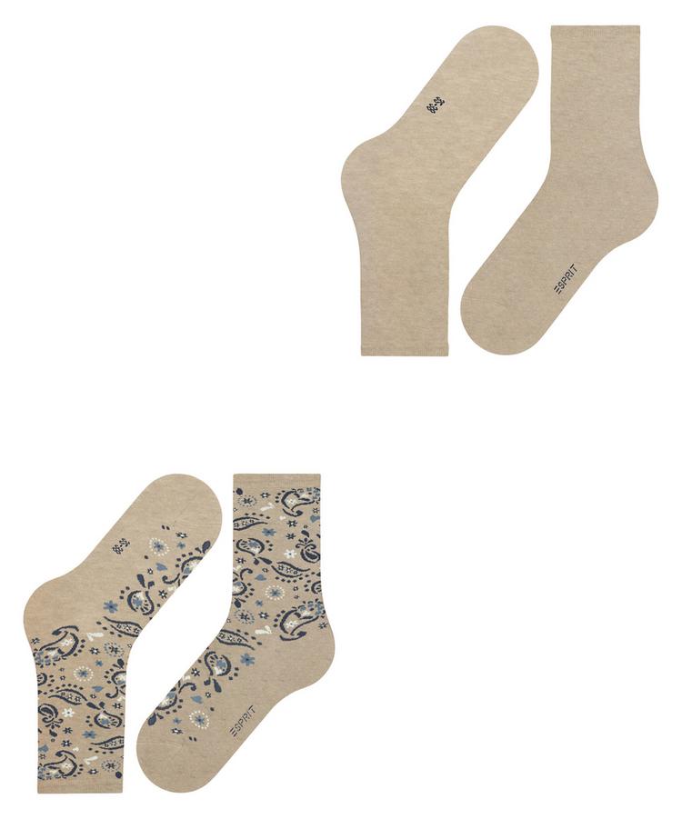 ESPRIT ESPRIT Soft Paisley 2P Socken Damen - sand mel. (4650) - 2 | SportScheck