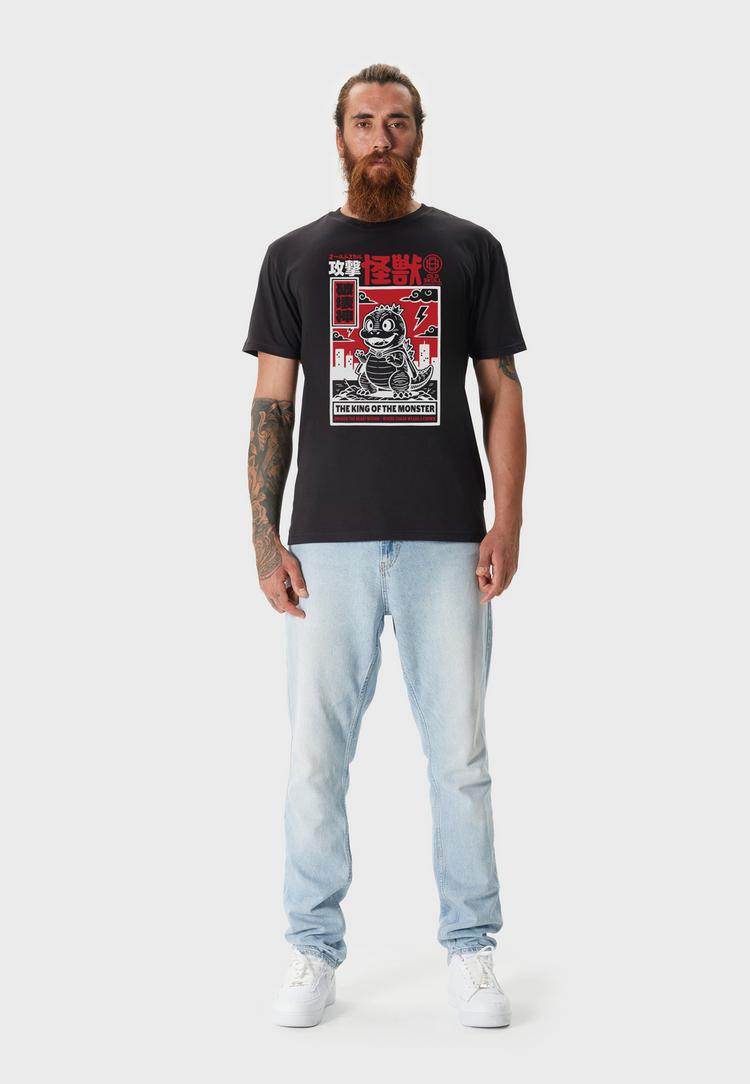 OLDSKULL OLDSKULL Asian Mini Monster Graphic Printshirt Herren - Black - 1 | SportScheck