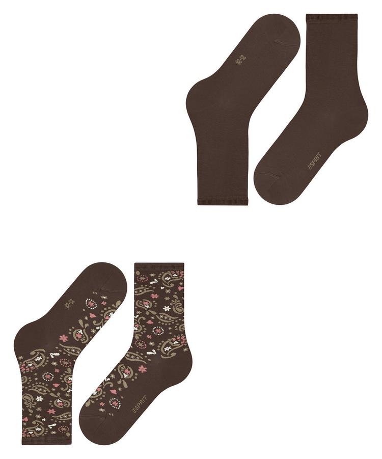 ESPRIT ESPRIT Soft Paisley 2P Socken Damen - chocolate (5272) - 2 | SportScheck