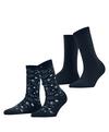 ESPRIT Soft Paisley 2P Socken Damen - marine (6120)