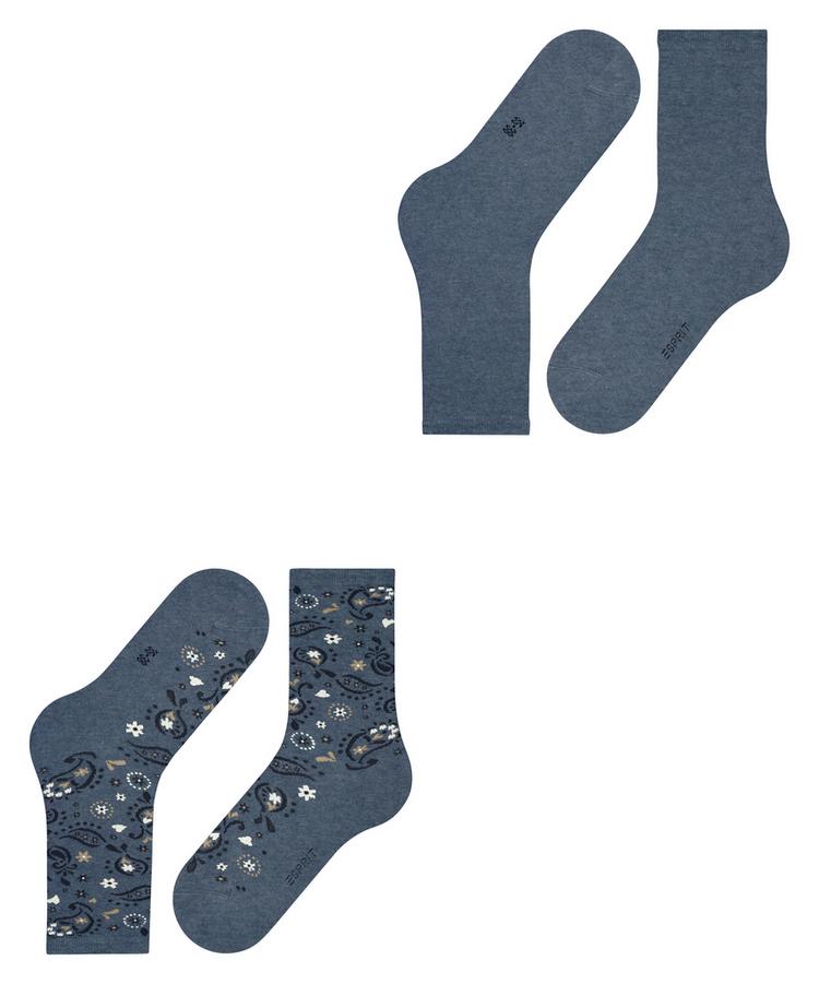 ESPRIT ESPRIT Soft Paisley 2P Socken Damen - light denim (6660) - 2 | SportScheck