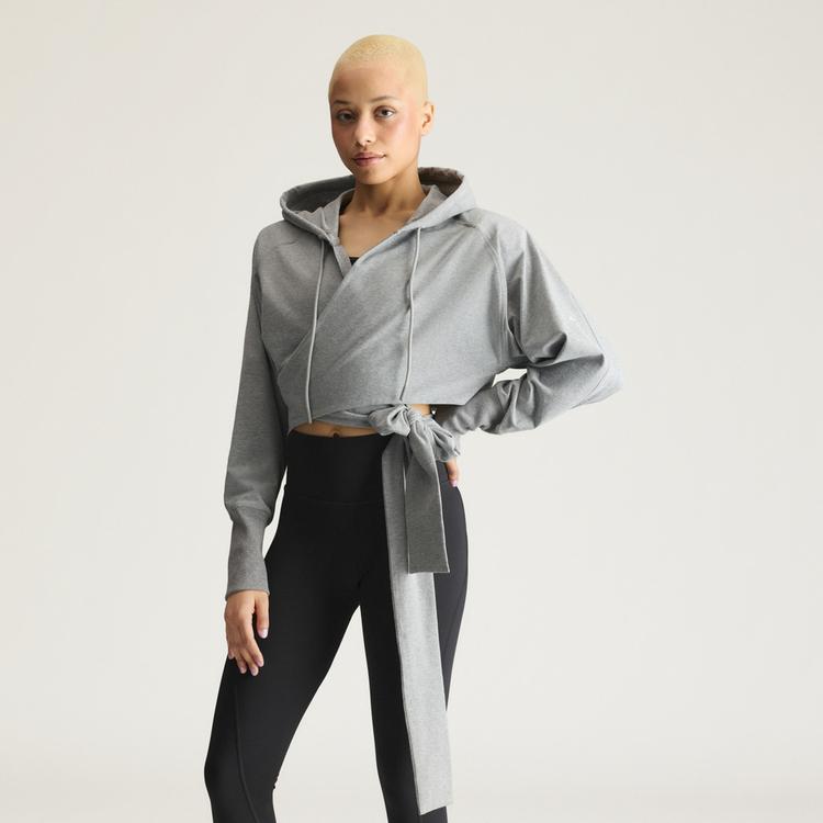 adidas adidas adidas by Stella McCartney Wrap Hoodie Hoodie Damen - Core Heather - 0 | SportScheck