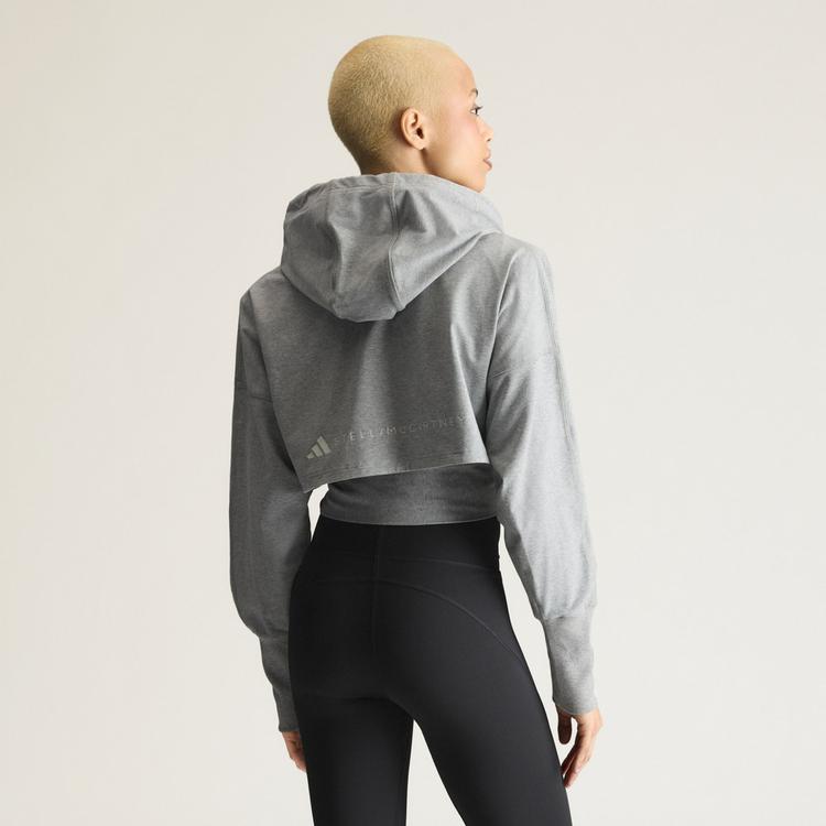 adidas adidas adidas by Stella McCartney Wrap Hoodie Hoodie Damen - Core Heather - 1 | SportScheck