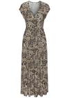 Lascana Maxikleid Maxikleid Damen - schwarz-orange bedruckt
