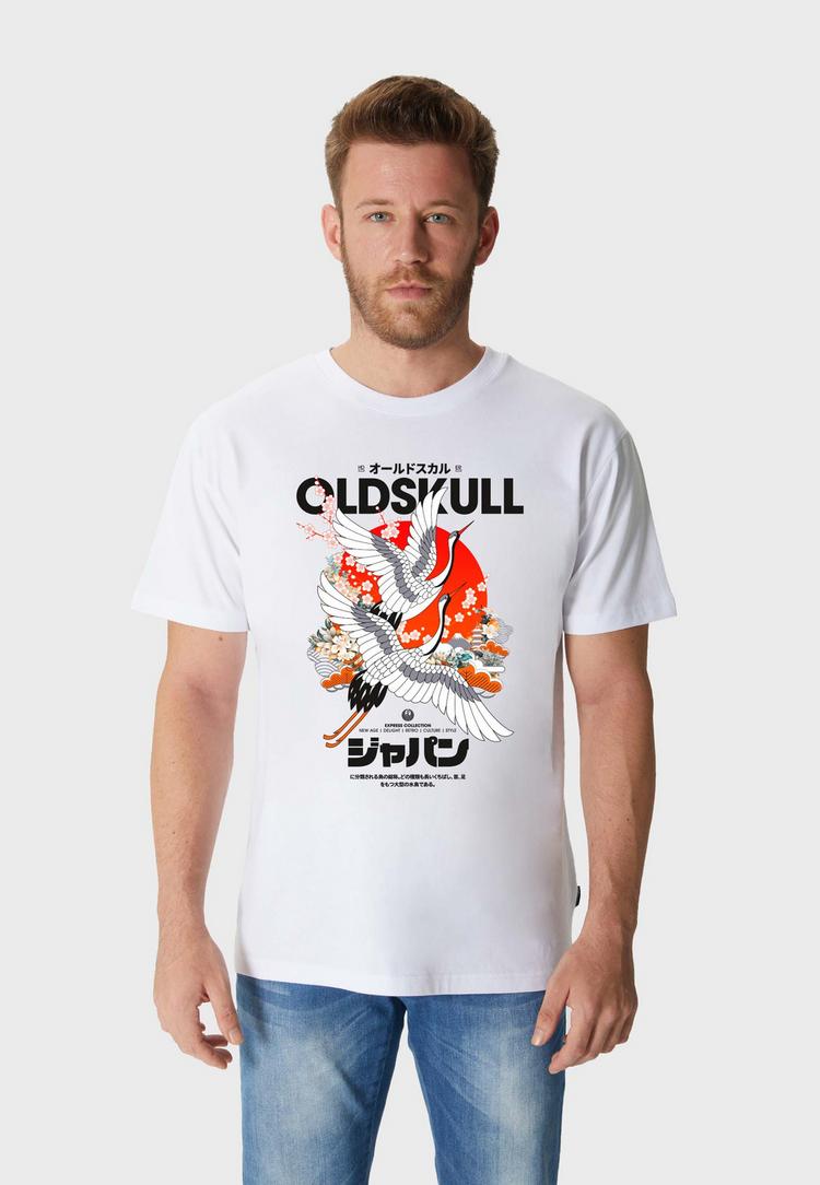 OLDSKULL OLDSKULL ASIAN CRANE BEAUTY Printshirt Herren - White - 0 | SportScheck