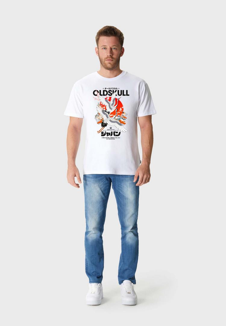 OLDSKULL OLDSKULL ASIAN CRANE BEAUTY Printshirt Herren - White - 1 | SportScheck